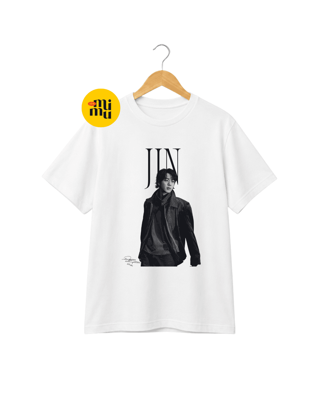 Camisa BTS - Jin P&B Halftone