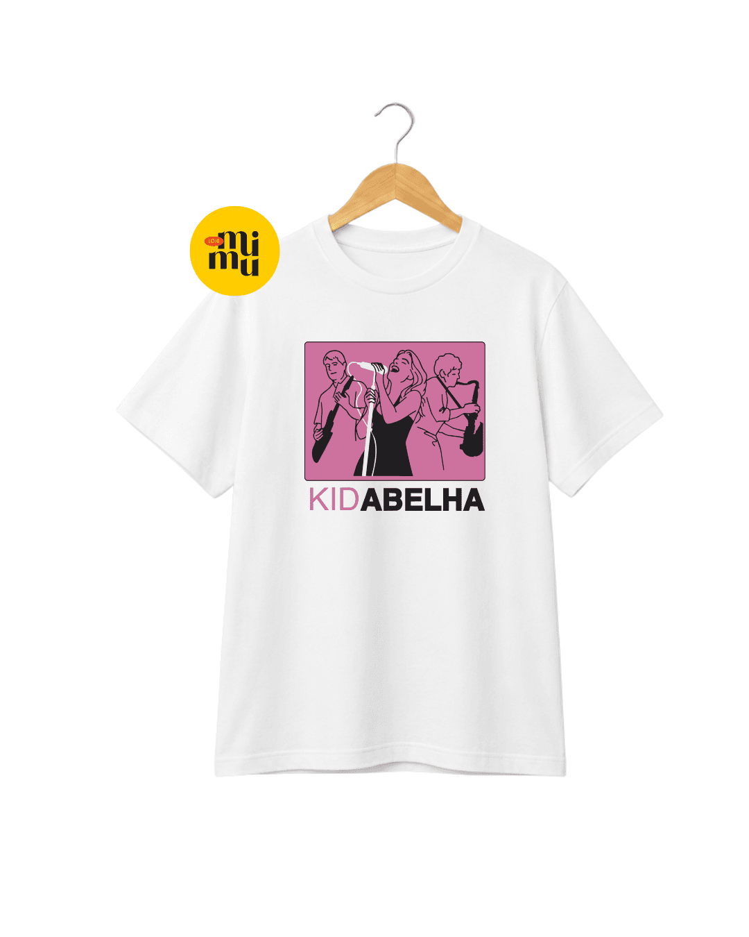 Camisas Kid Abelha - Line Art Rosa
