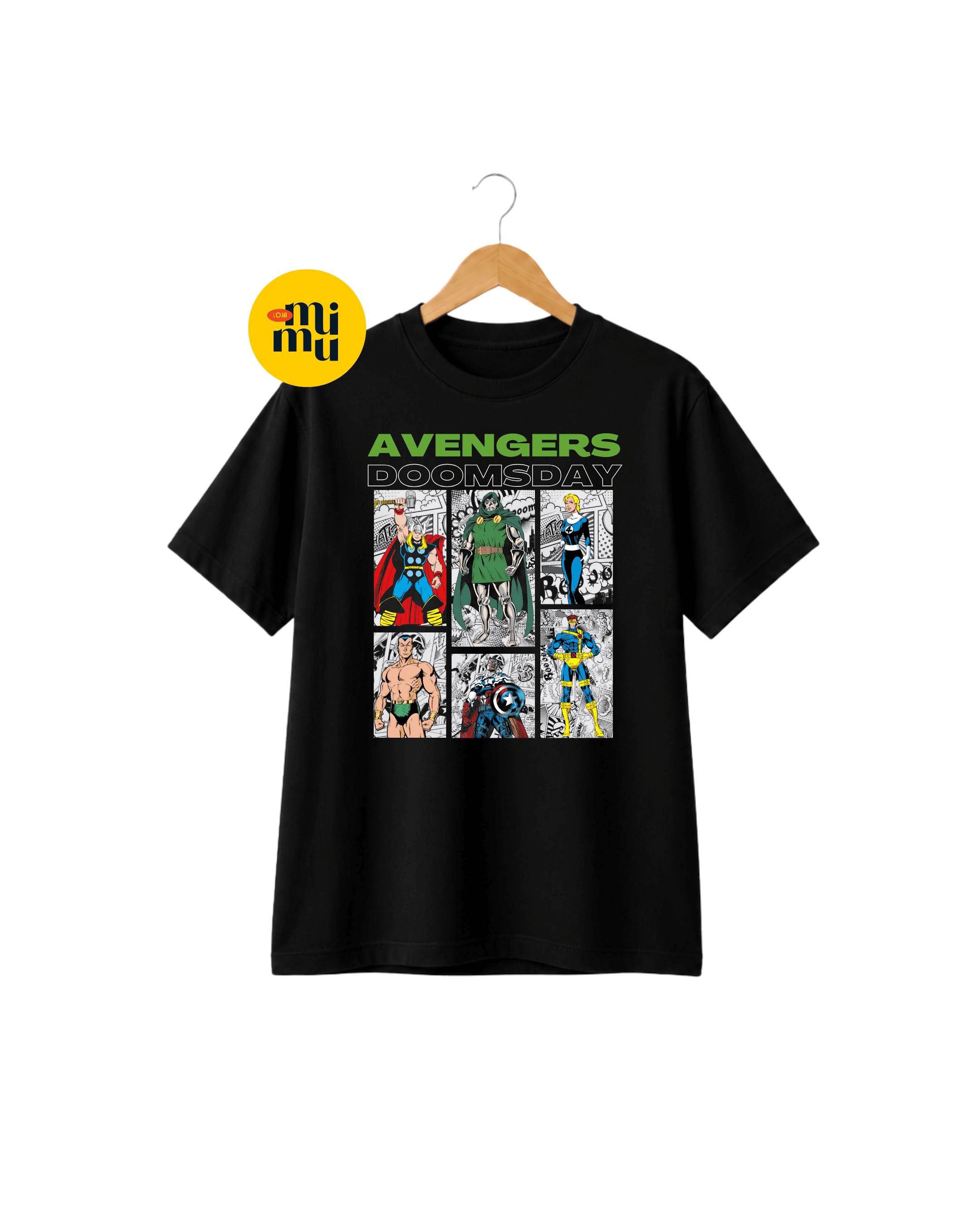Camisa Vingadores - Estilo gibi vintage