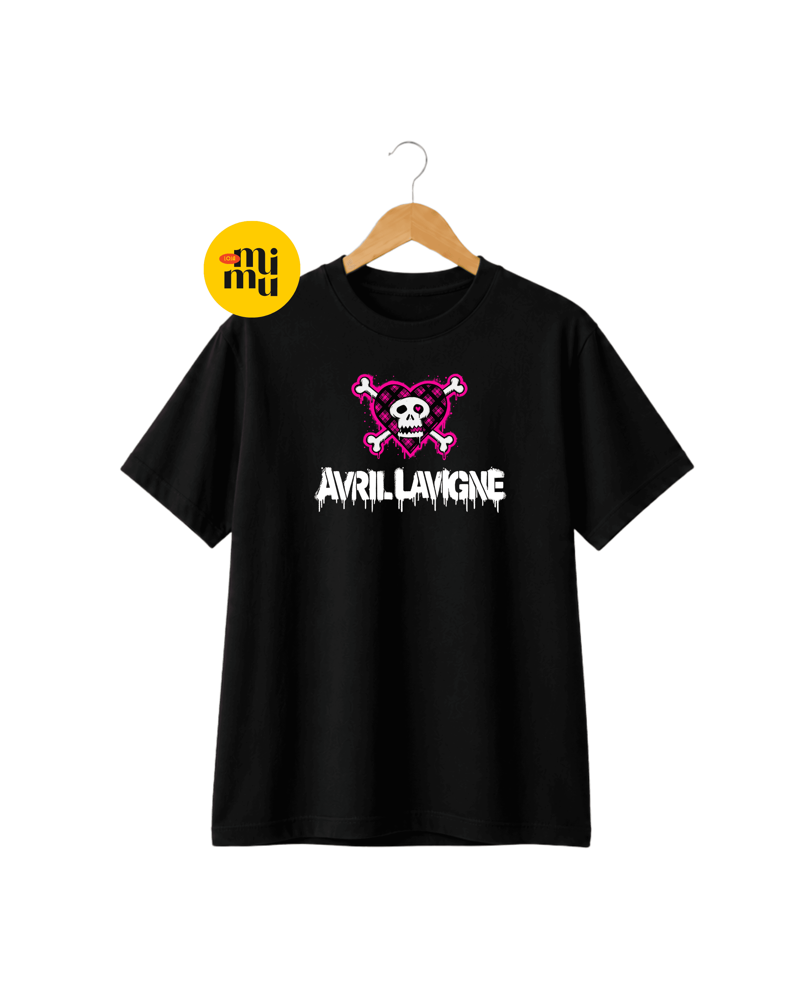 Camisa Avril Lavigne - coração + Nome Avril Lavigne