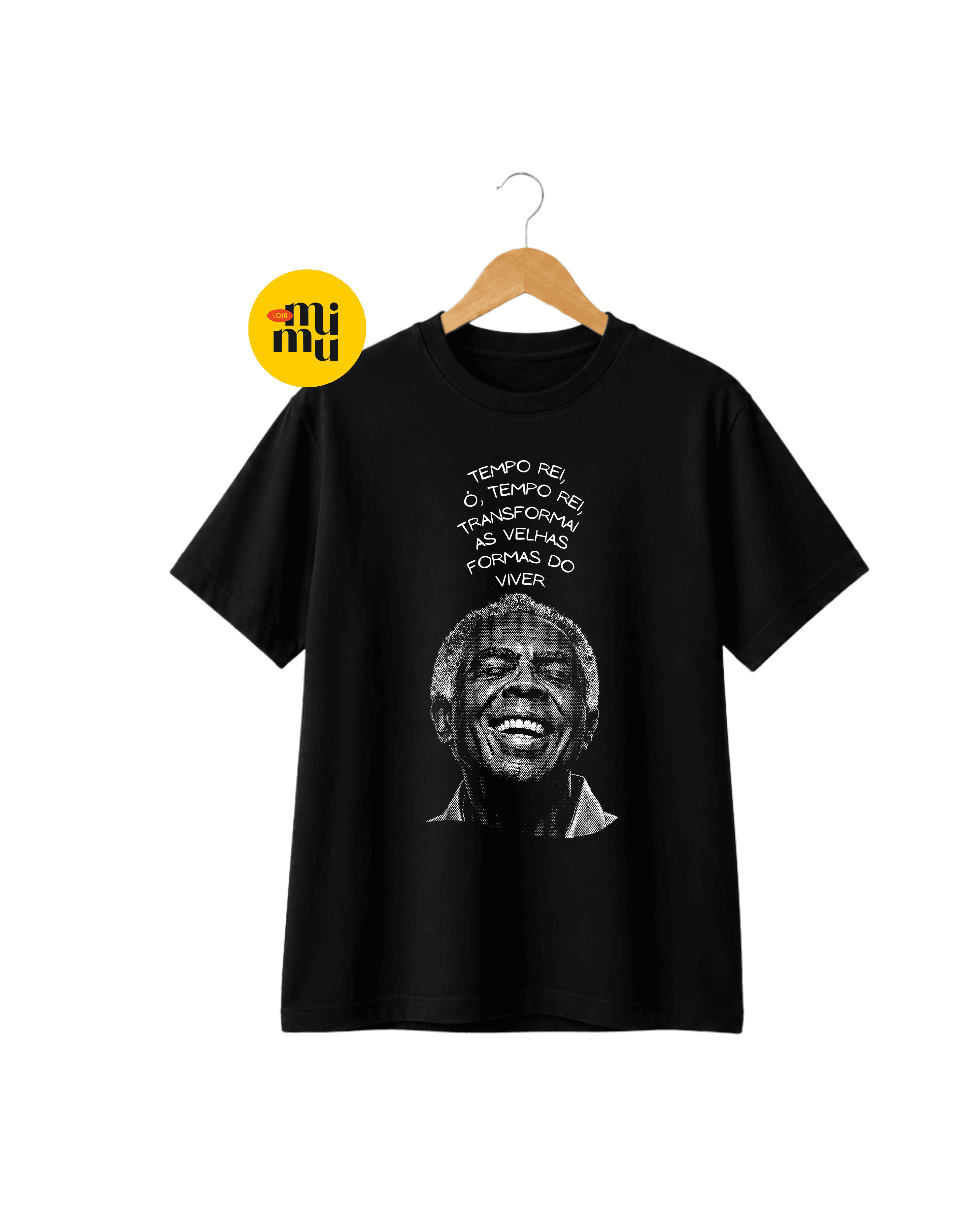 Camisa Gilberto Gil - Tempo rei + rosto halftone